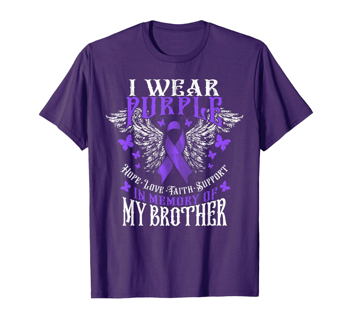 I Wear Purple In Memory Of My Brother Overdose Awareness T-Shirt