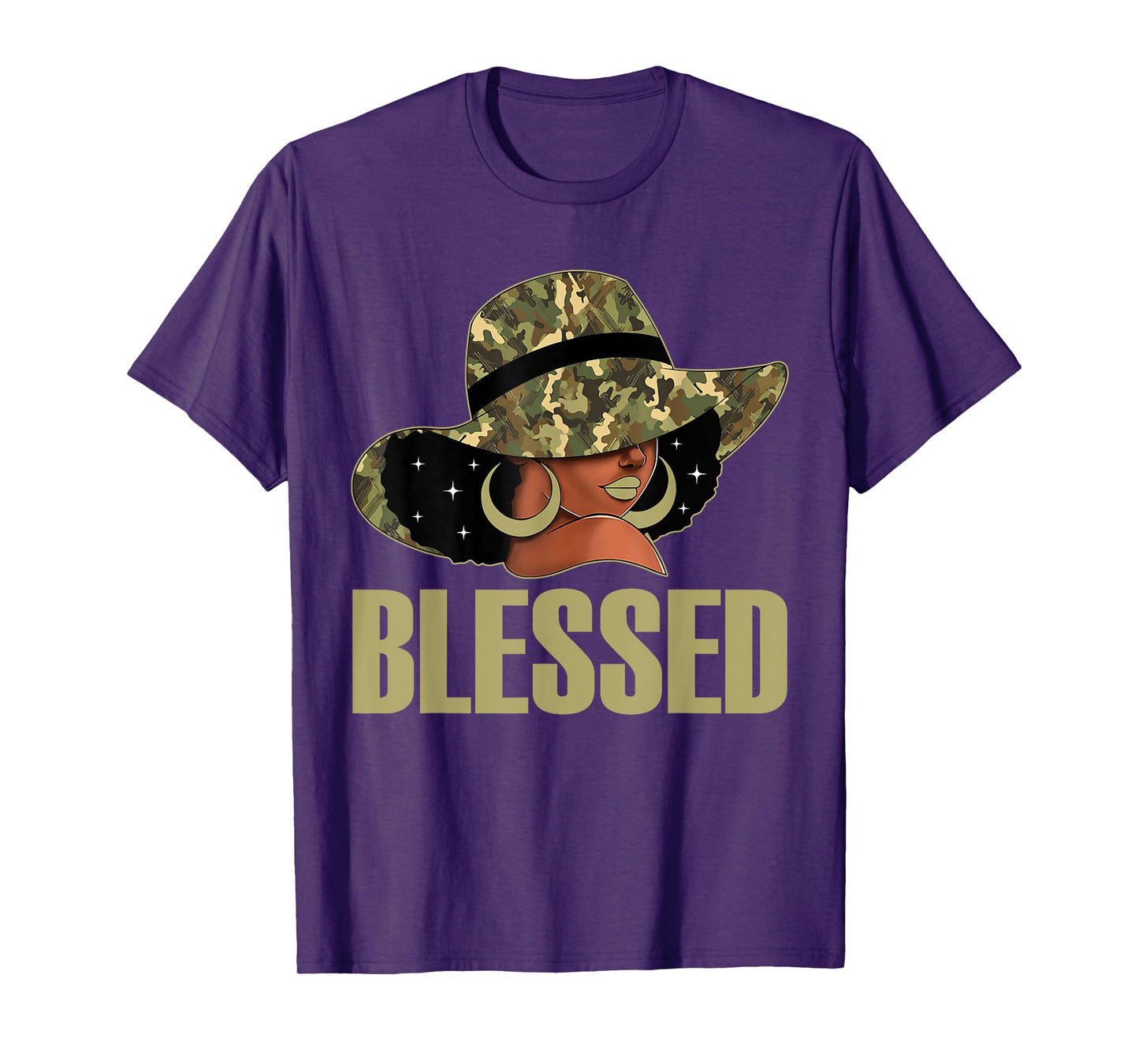 Blessed Black Woman Praying African Christian Camouflage T-Shirt