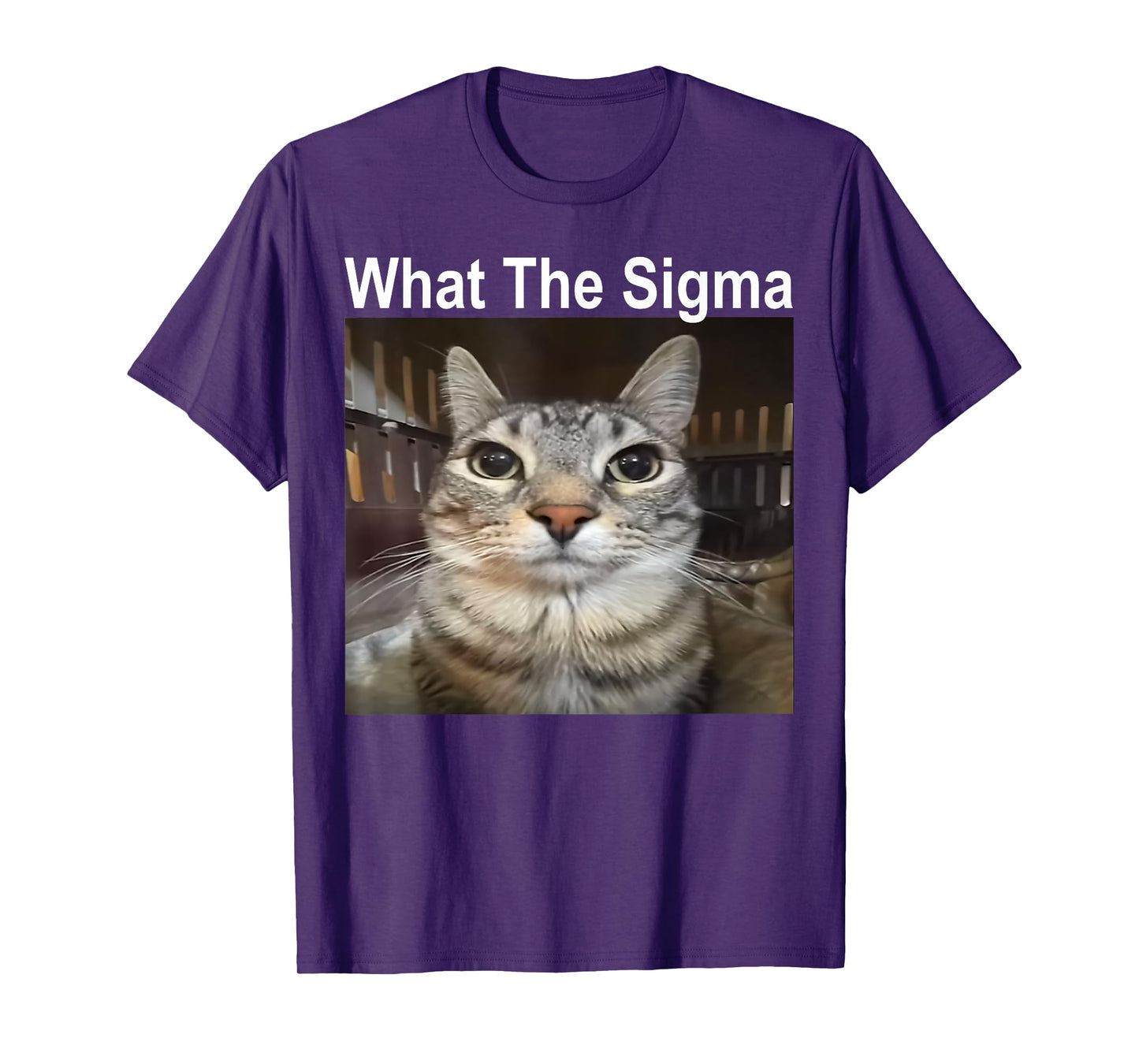 Funny Meme Cat What The Sigma Cute Cat Meme Quote T-Shirt for Men Women Kids