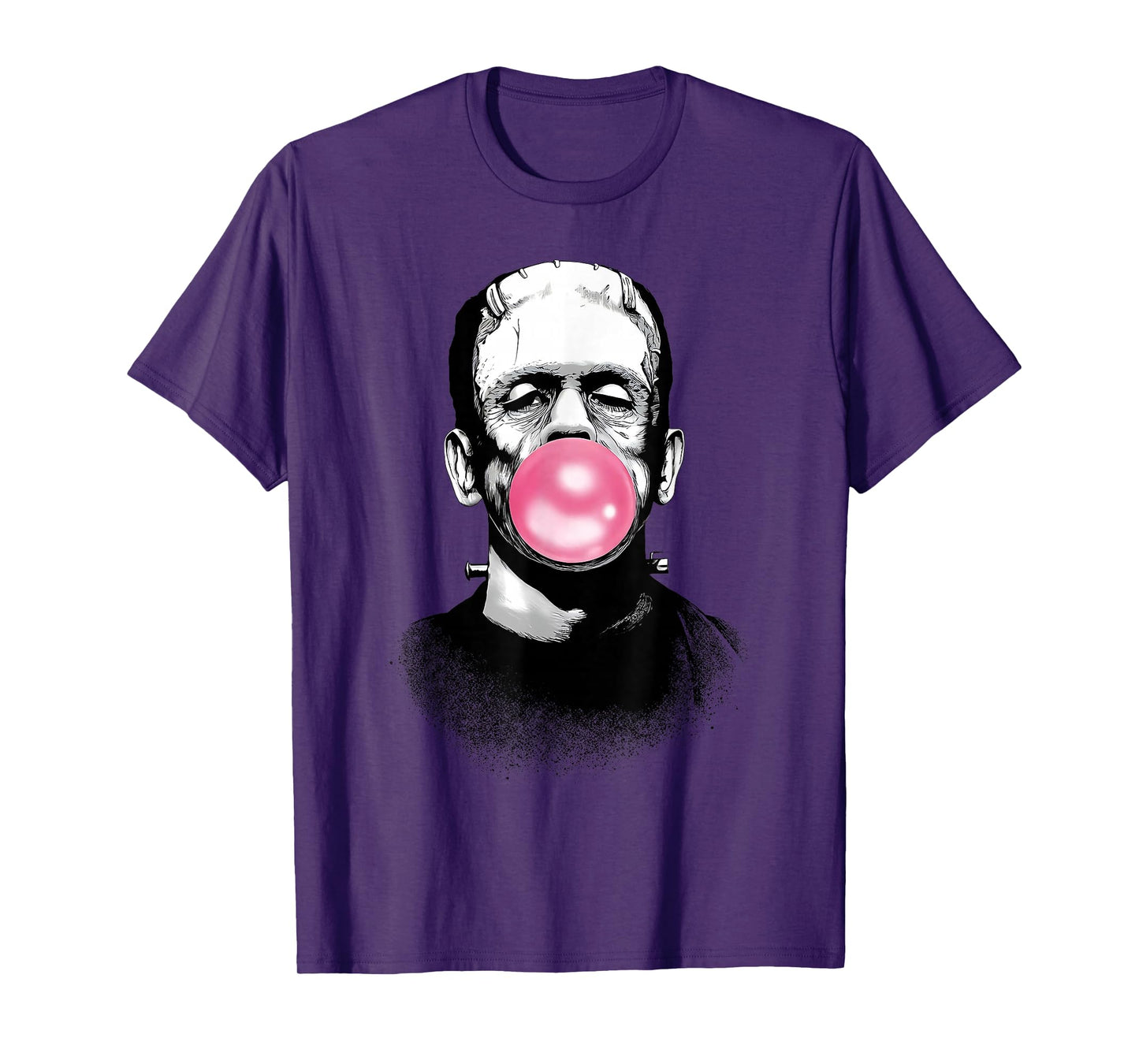 Funny Frankenstein Monster Blowing a Bubble Gum Halloween T-Shirt