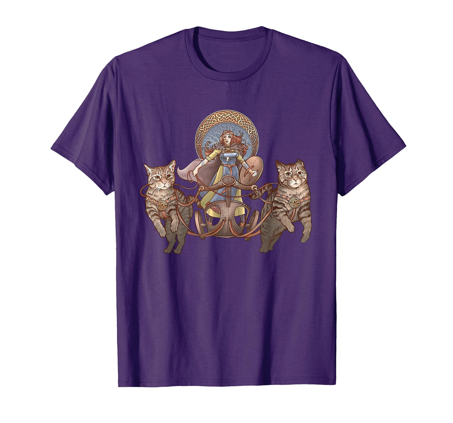 Freya Driving Her Cat Chariot T-Shirt