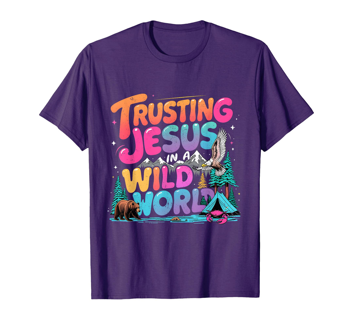 Trusting Jesus in a Wild World VBS 2025 Camping Theme T-Shirt