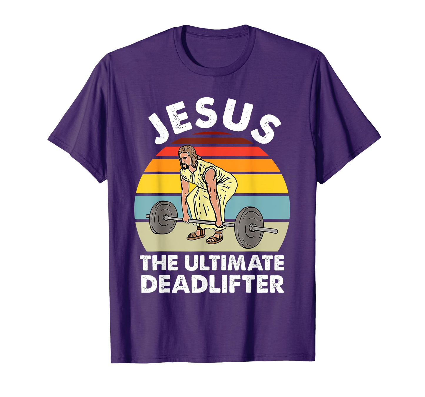 Vintage Jesus The Ultimate Deadlifter Funny Gym Bodybuliding T-Shirt