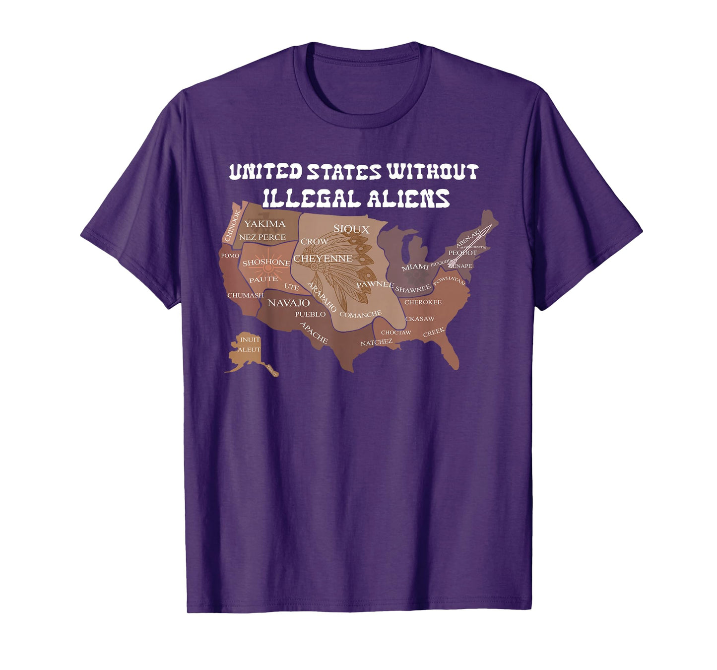 United States Without Illegal Aliens USA Map Funny Quotes T-Shirt