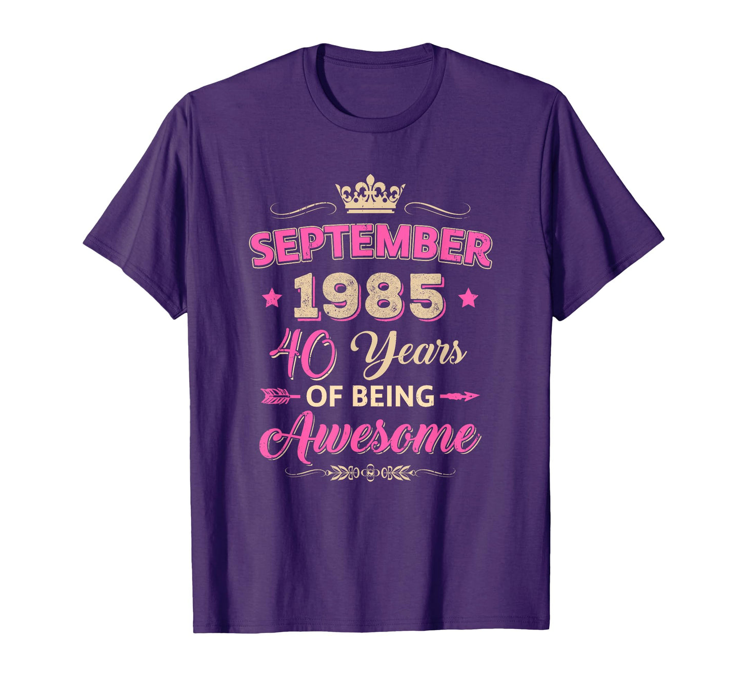 September 1985 40 Years of Being Awesome Retro 40Th Birthday T-Shirt