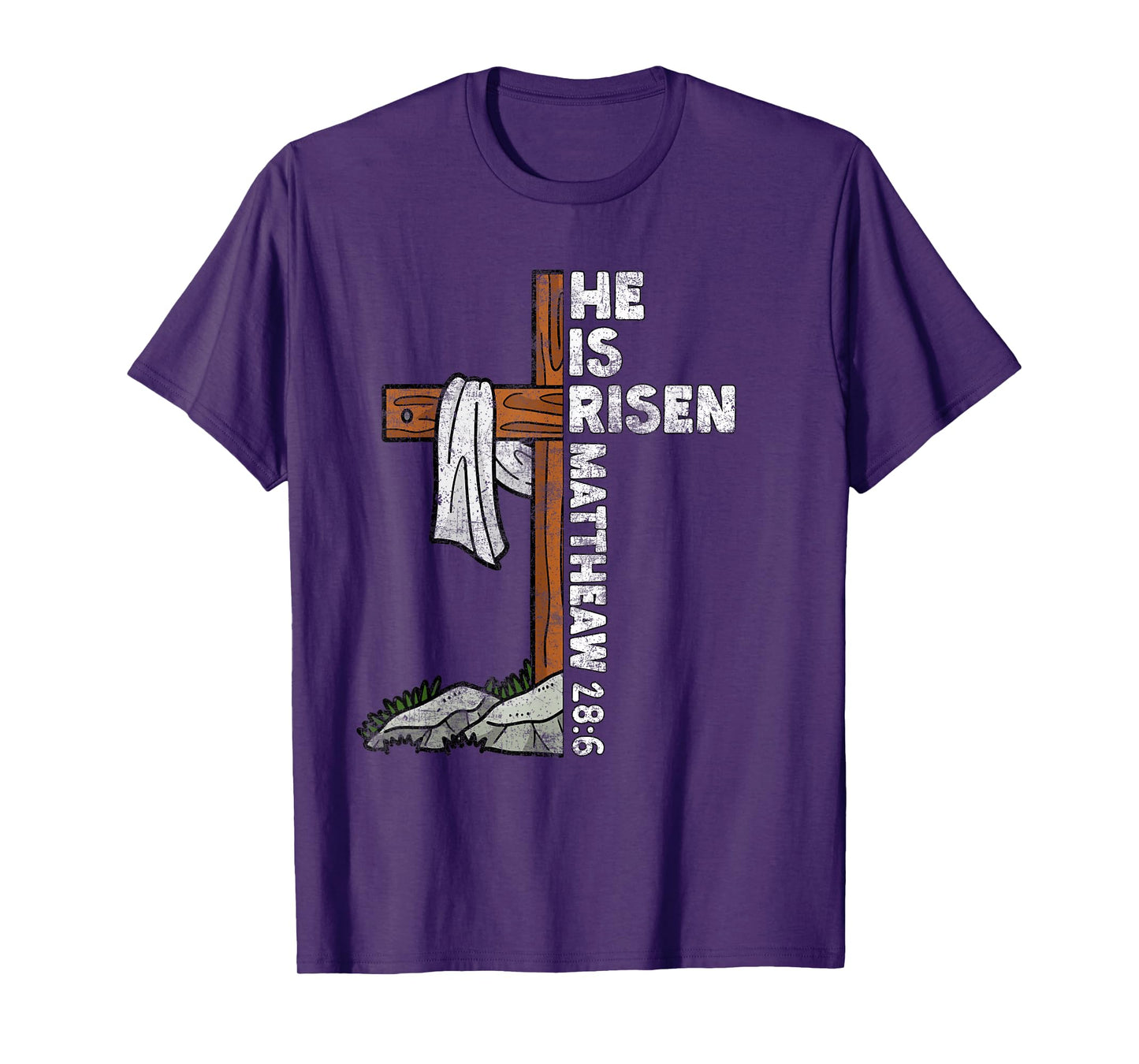 Easter Cross He Is Risen Jesus Christian Men Women Kid Youth T-Shirt