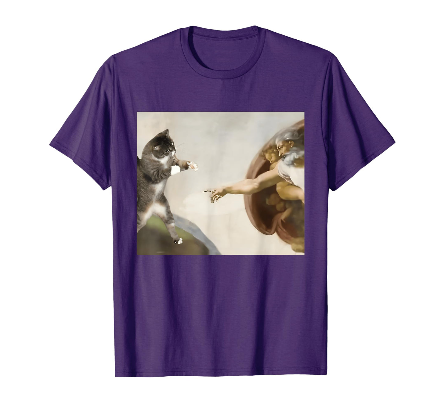 Funny Cat God Meme Inspired by Creation of Adam T-Shirt