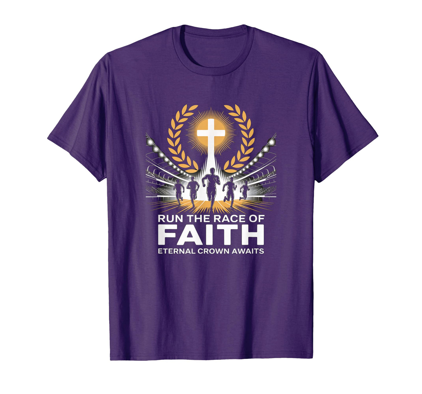 Run The Race of Faith Eternal Crown Christian T-Shirt
