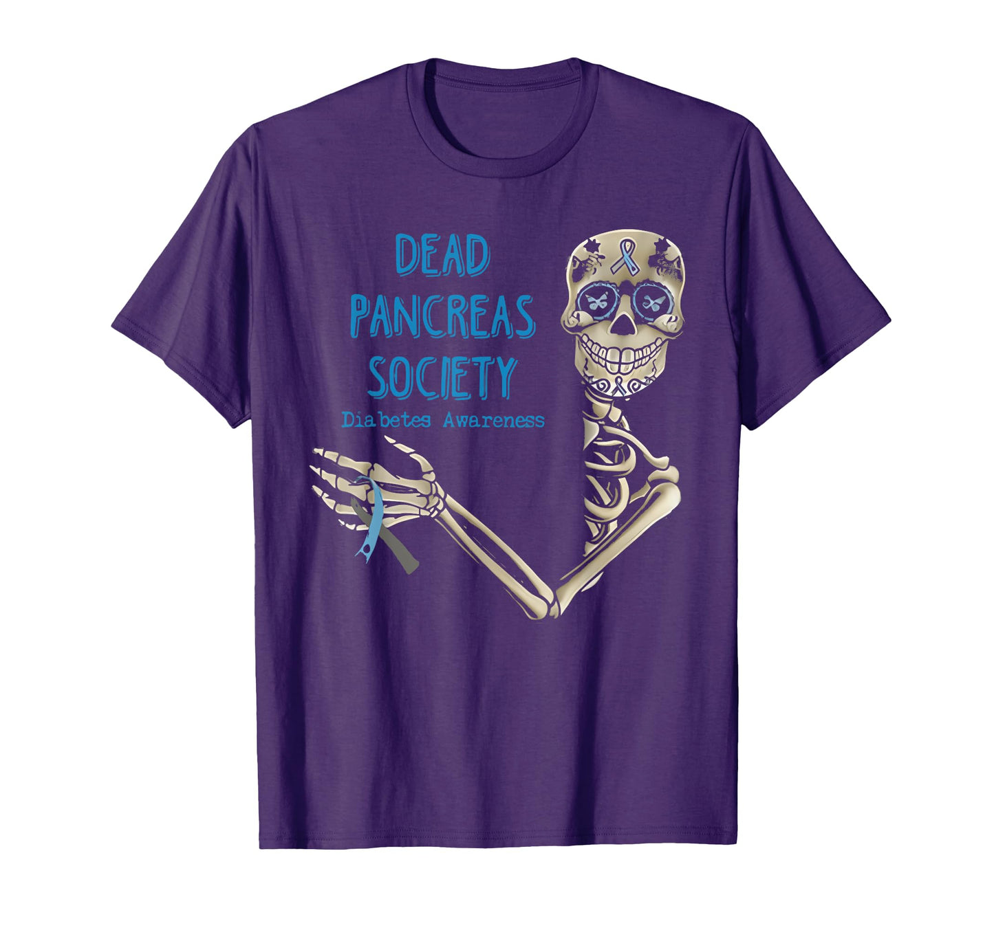 Skeleton Dead Pancreas Society Diabetes Awareness T-Shirt