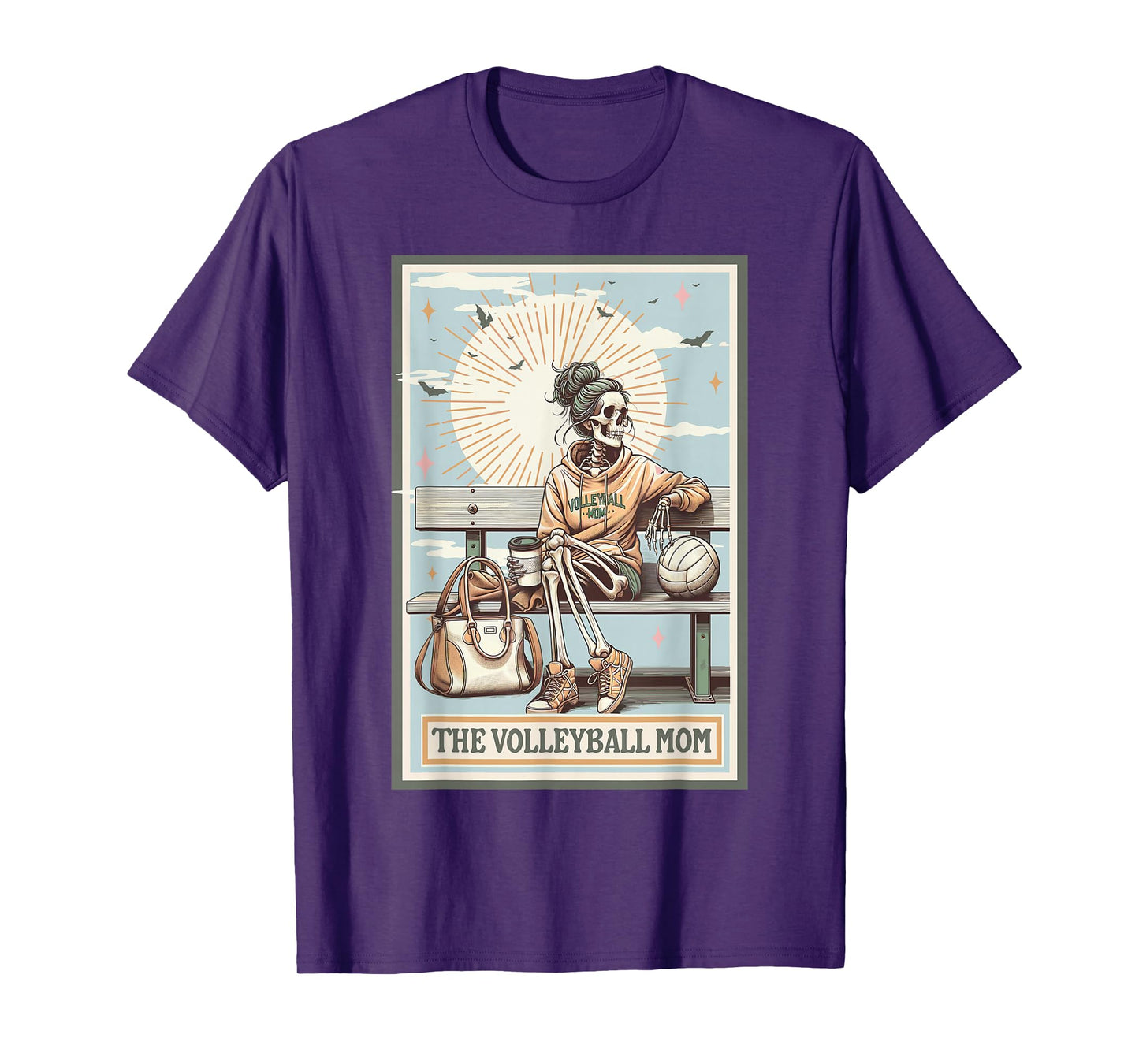 The Volleyball Mom Skeleton Tarot Card Game Day Mother's Day T-Shirt