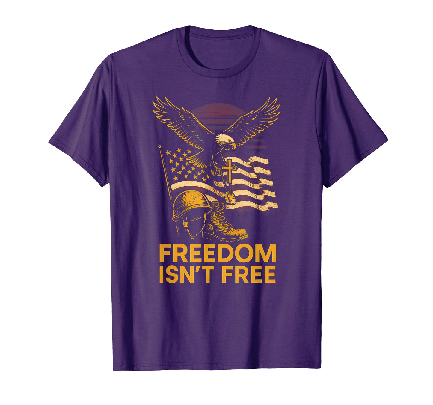 Patriotic Faith Freedom Isnt Free Vintage Mens Christian T-Shirt