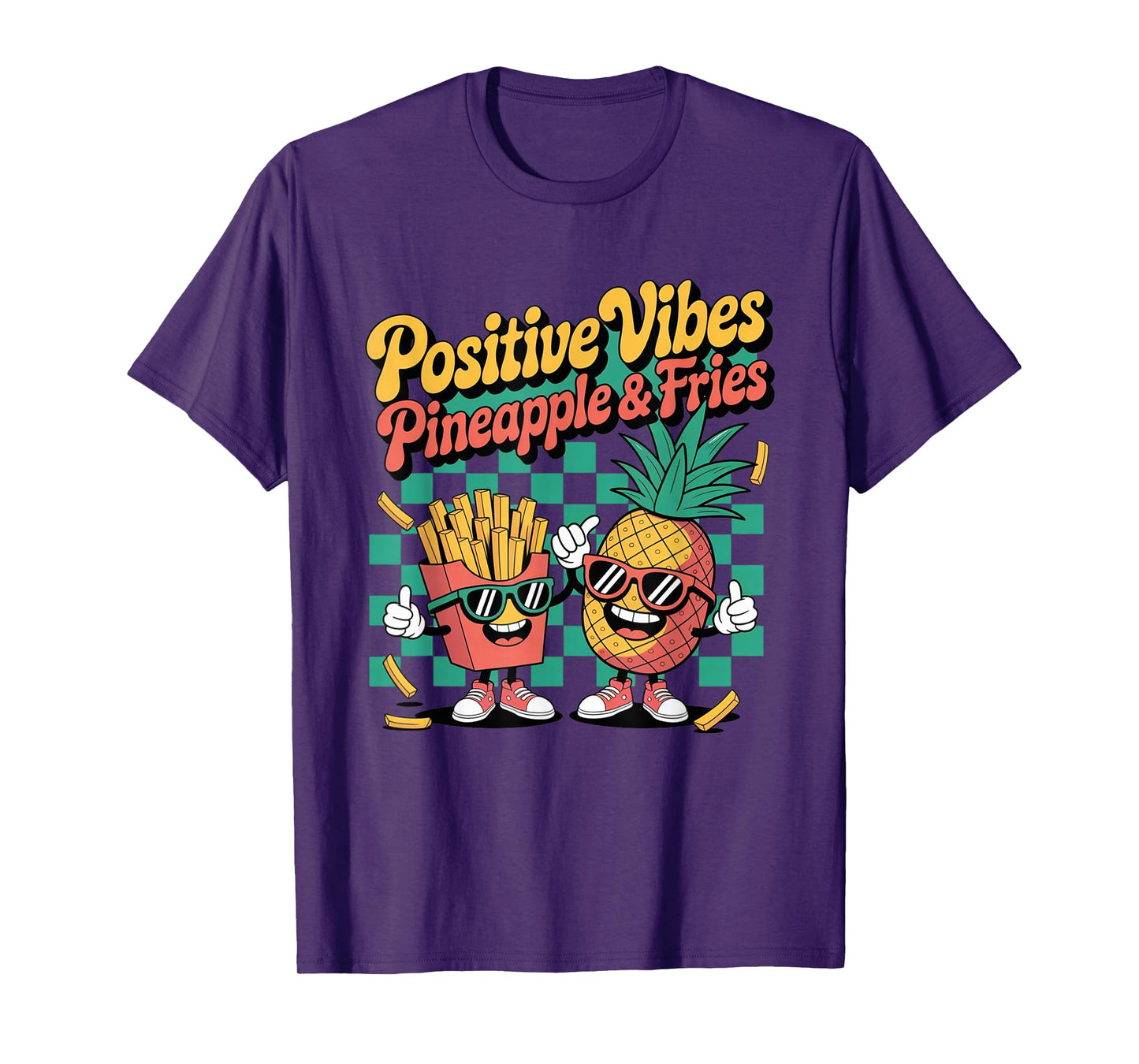 Groovy Positive Vibes Pineapple and Fries Transfer Day IVF T-Shirt