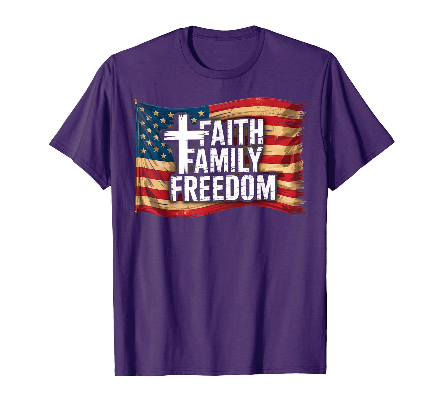 American Flag Faith Family Freedom Christian T-Shirt