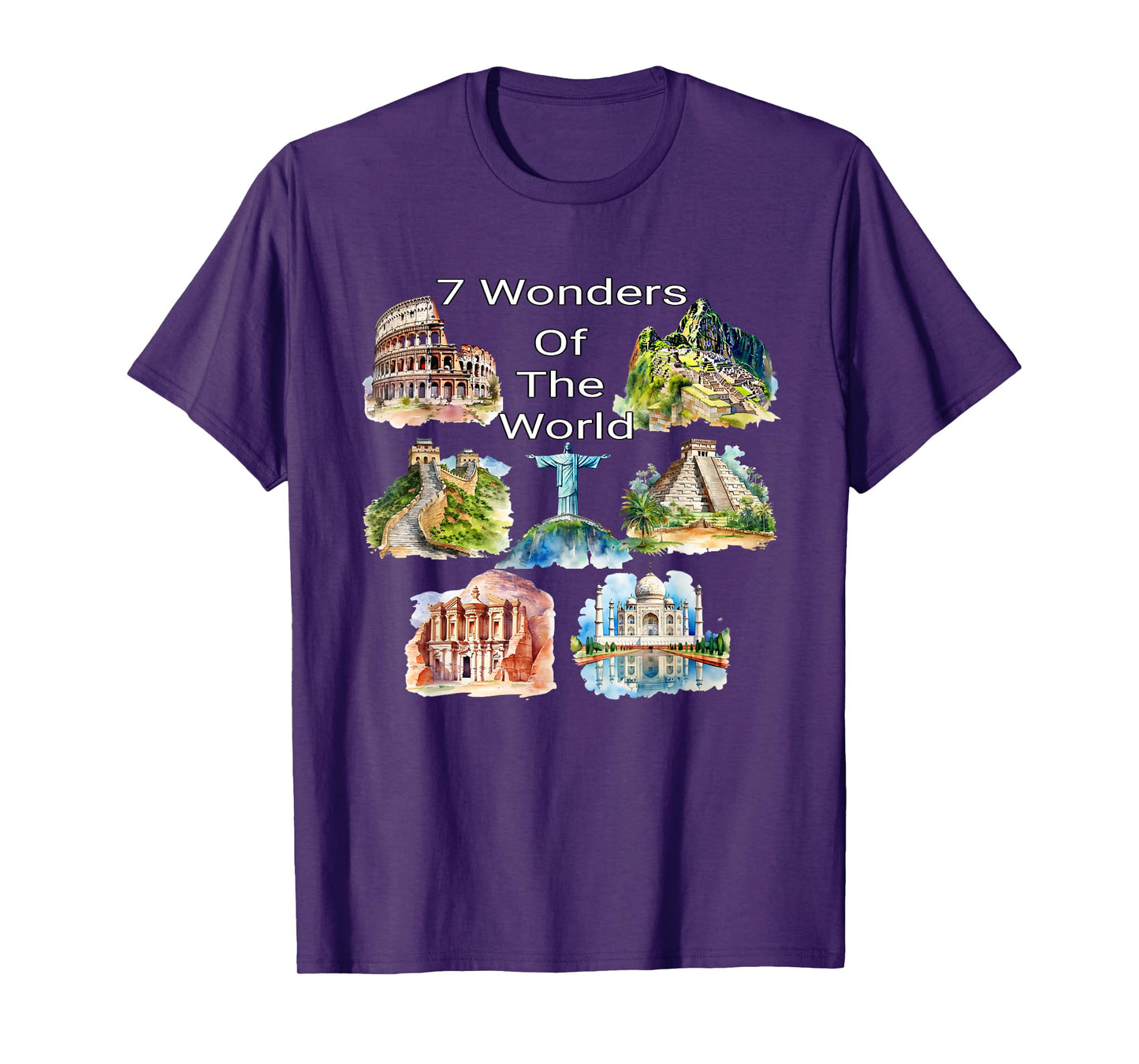 7 Wonders of the World - Travel Enthusiast Design T-Shirt