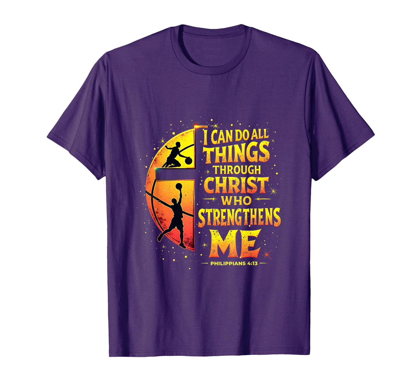 Basketball Philippians 4:13 I Can Do All Things Religious T-Shirt