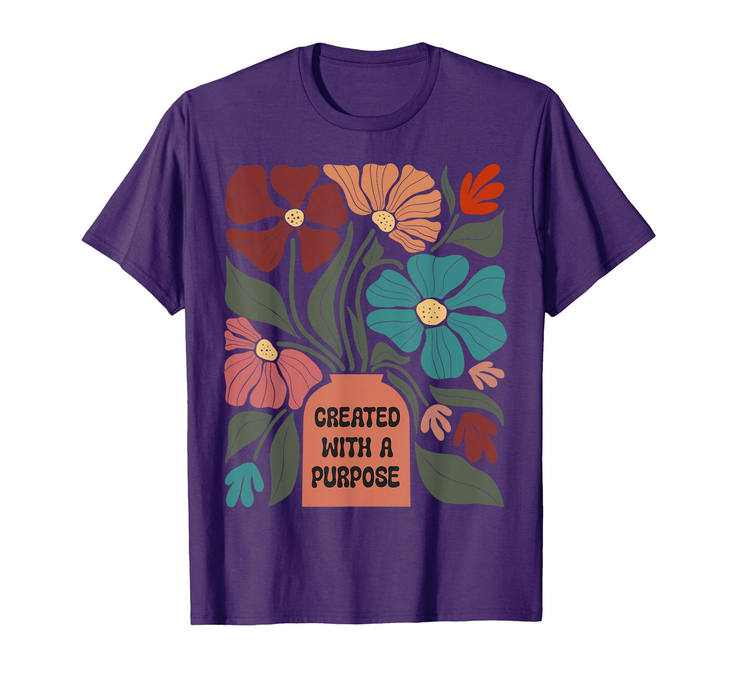 Inspirational Boho Created With A Purpose Positive Message T-Shirt