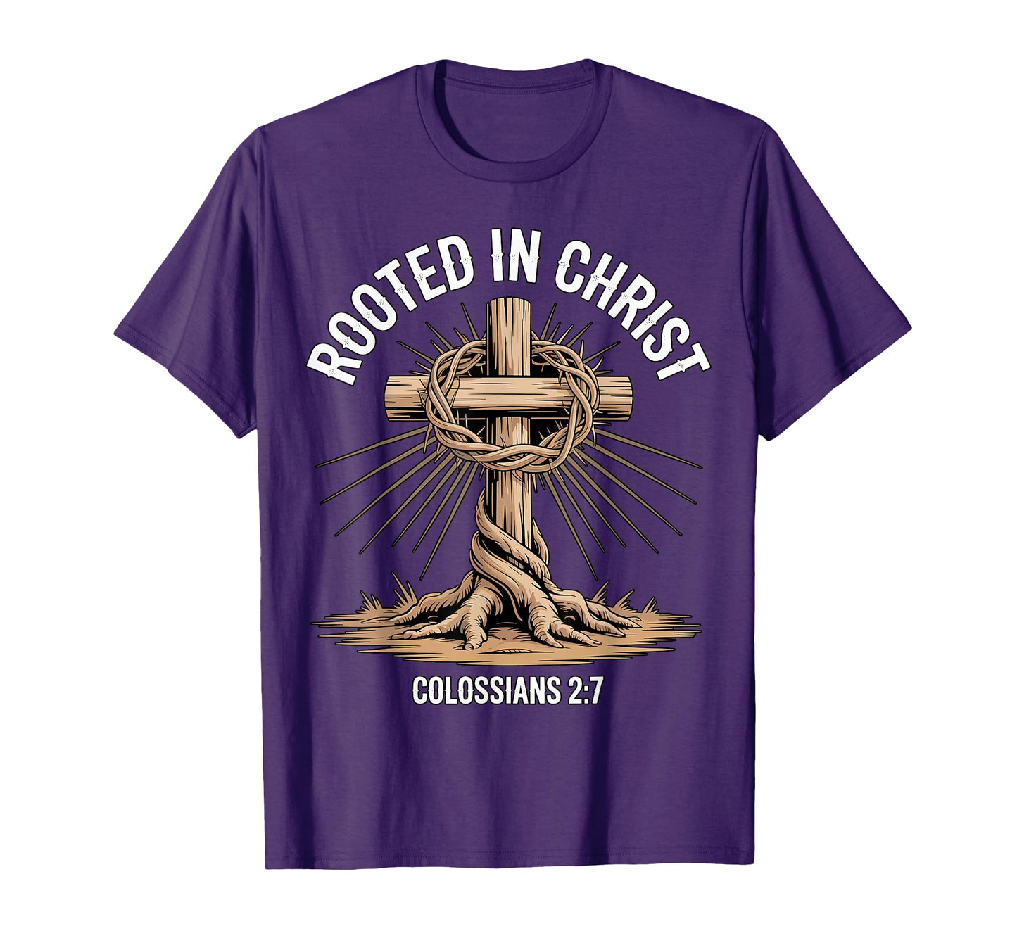 Rooted in Christ Cross Colossians 2-7 T-Shirt