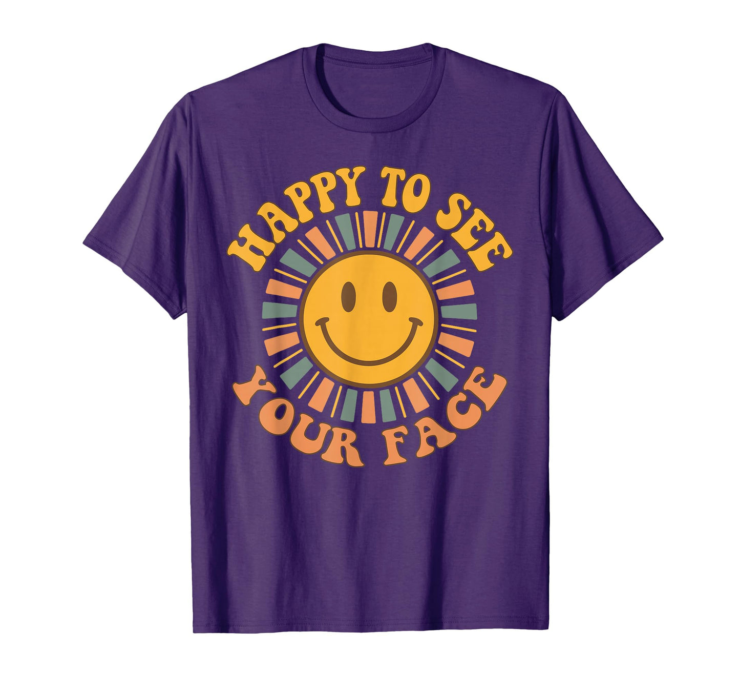 Happy To See Your Face Retro Happy Teacher Back To School T-Shirt