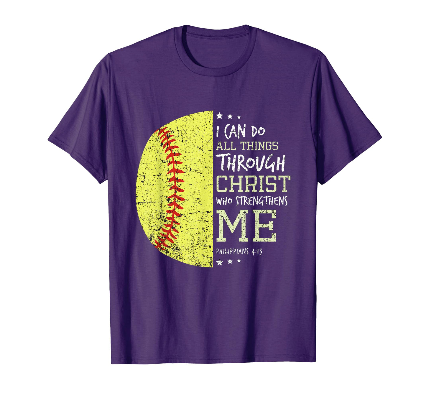 Philippians 4 13 I Can Do All Things Christian Softball T-Shirt