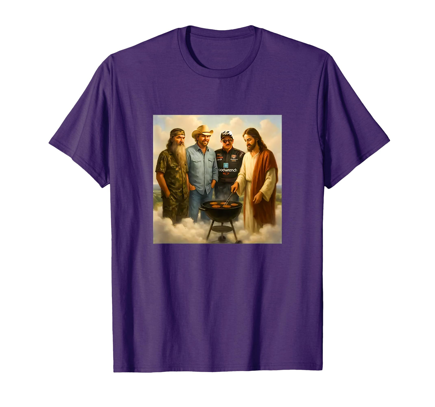 The Real Gang Meet Up In Heaven Phil Funny Meme BBQ T-Shirt
