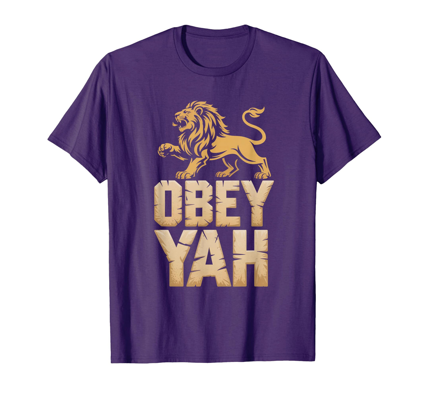 Obey YAH Bold Hebrew Lion Statement T-Shirt
