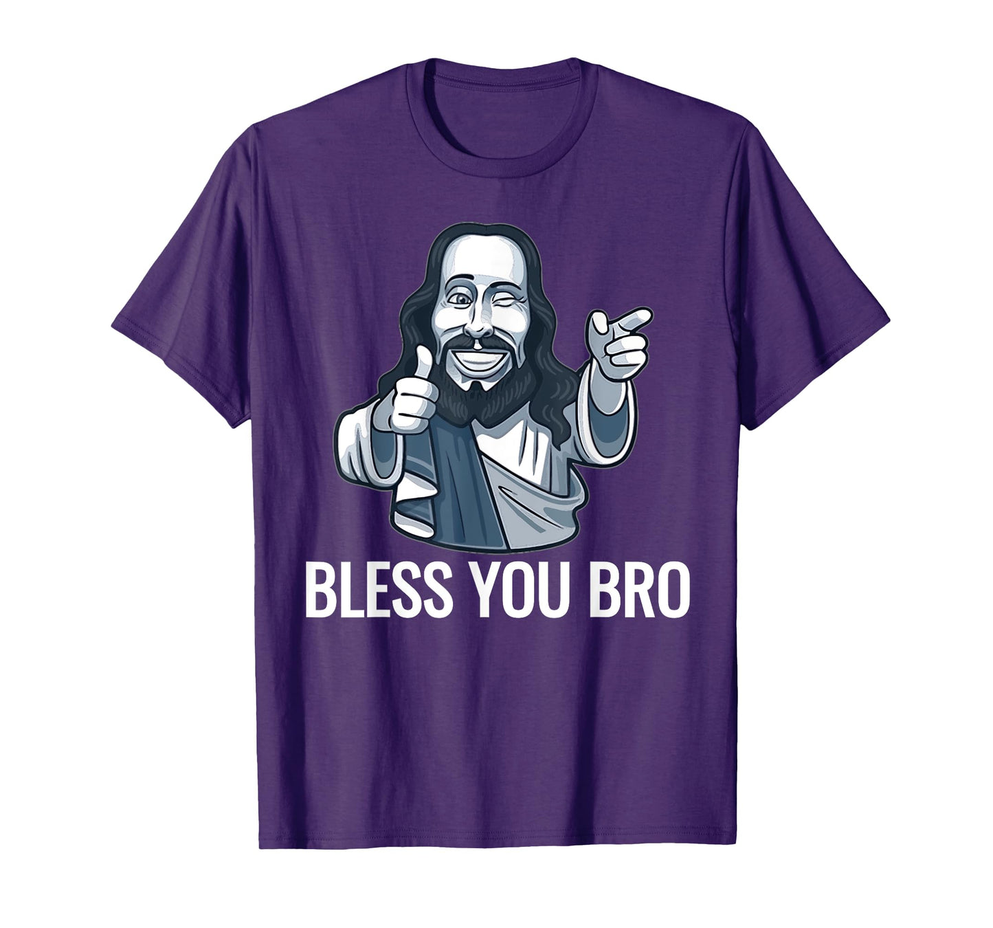 Jesus Christ Graphic God Bless You Bro T-Shirt funny shirts T-Shirt