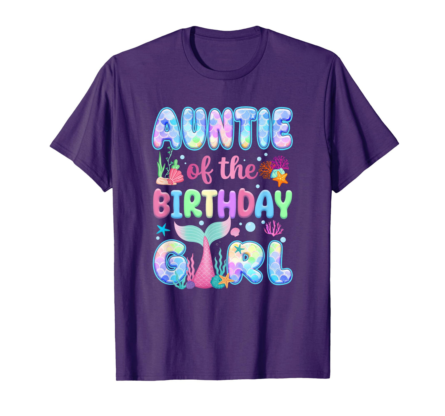 Auntie Of The Birthday Mermaid Girl Family Matching Party T-Shirt