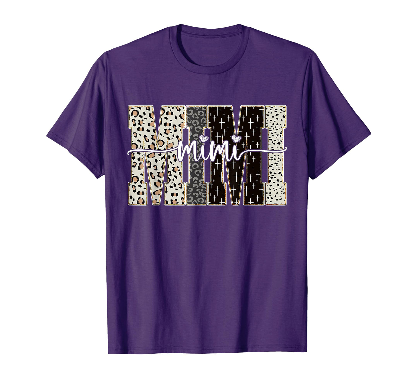 Mimi Bible Leopard Cross Faith and Love Christian Christmas T-Shirt