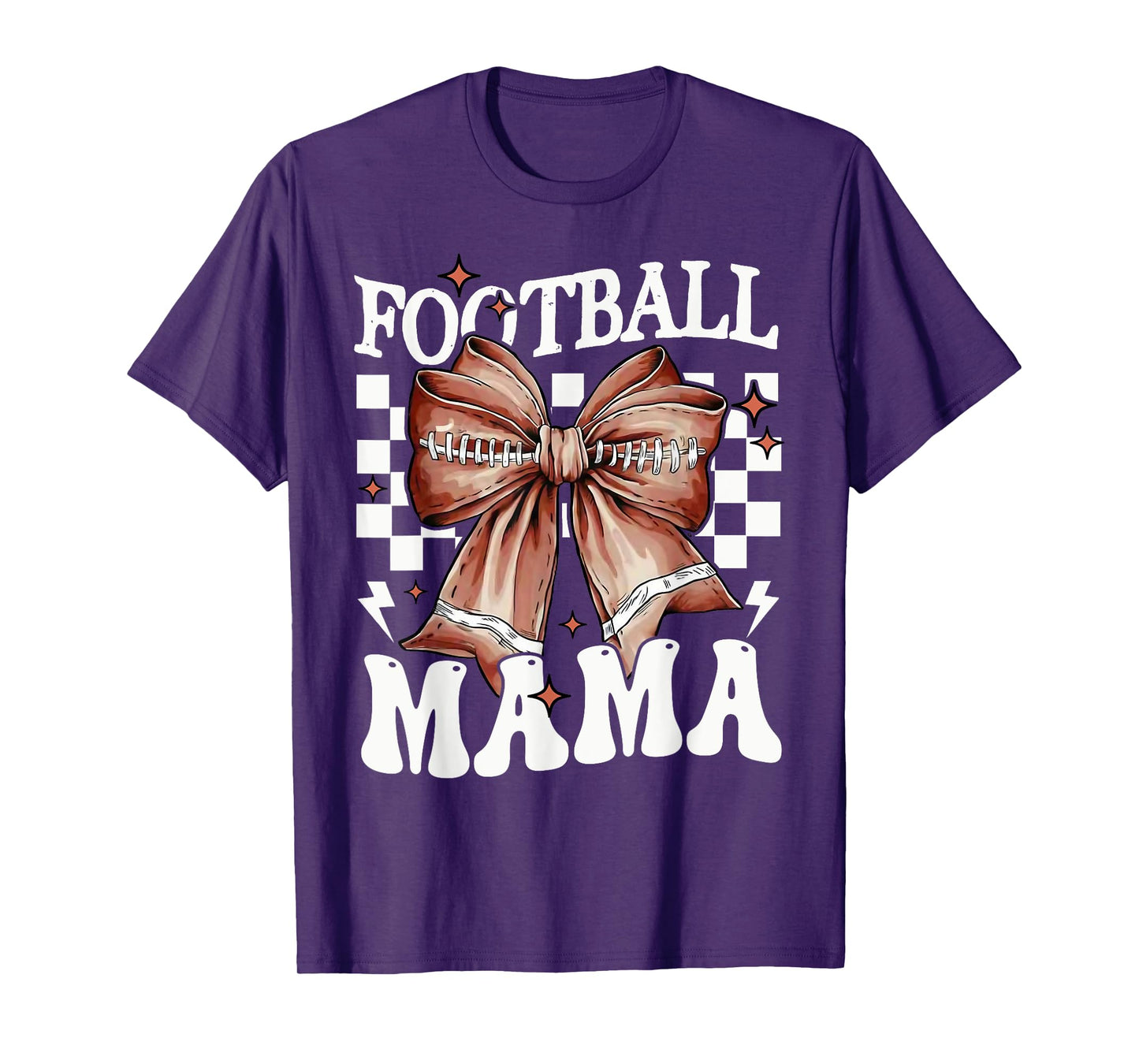 Coquette Bow American Football Mama Thanksgiving Autumn Fall T-Shirt