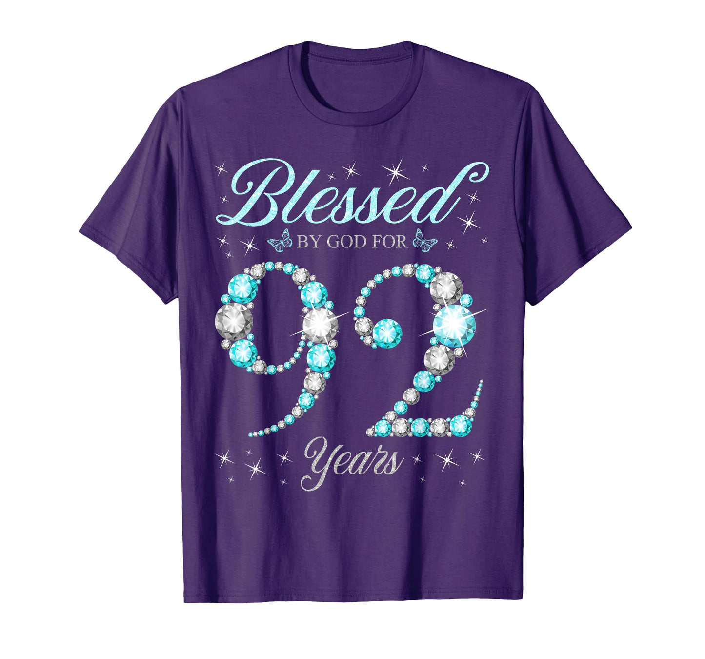 Blessed By God For 92 Years Old 92nd Birthday B-Day Party T-Shirt