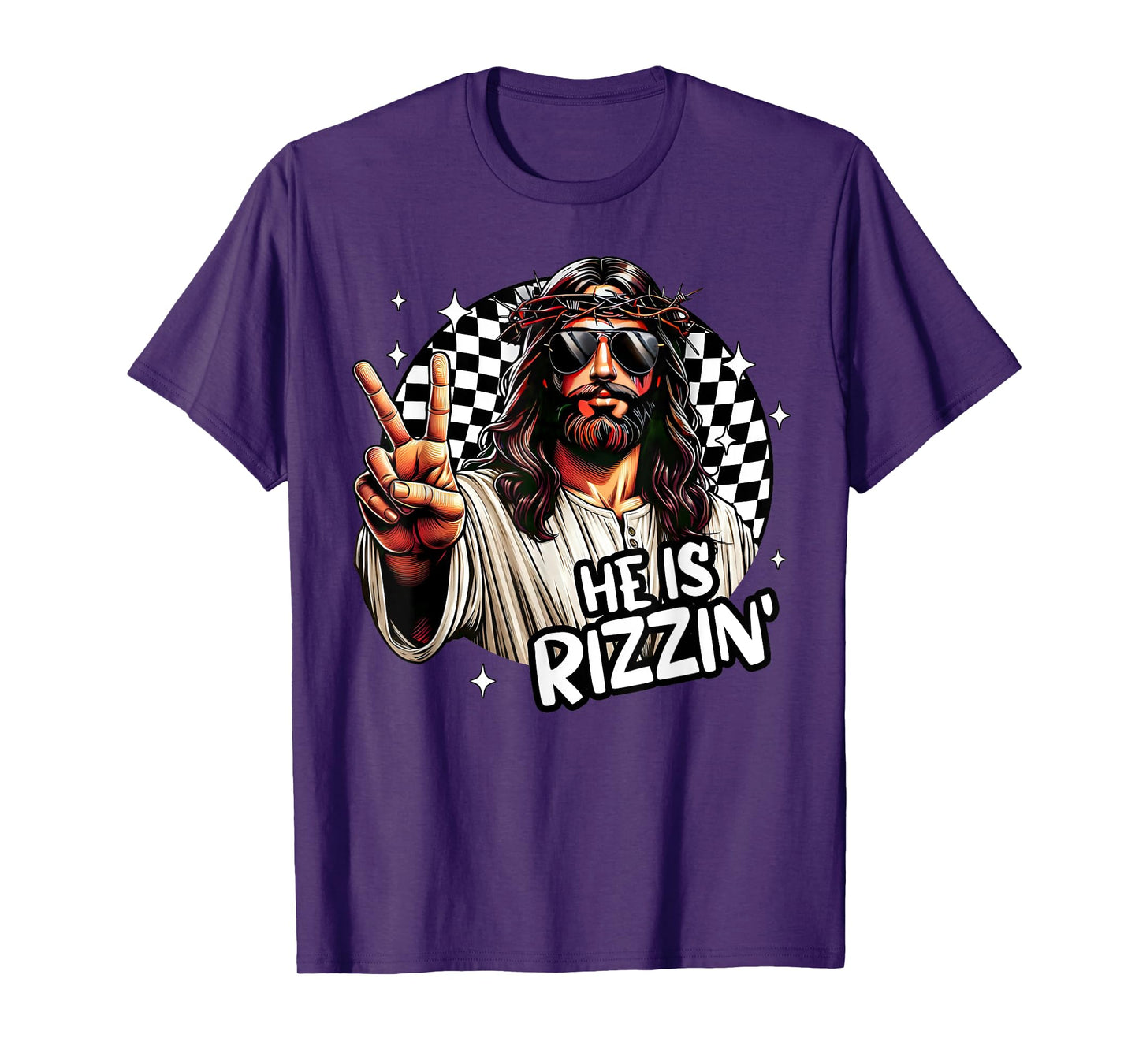 He Is Rizzin' Jesus Christian Happy Easter Hunt Eggs Funny T-Shirt