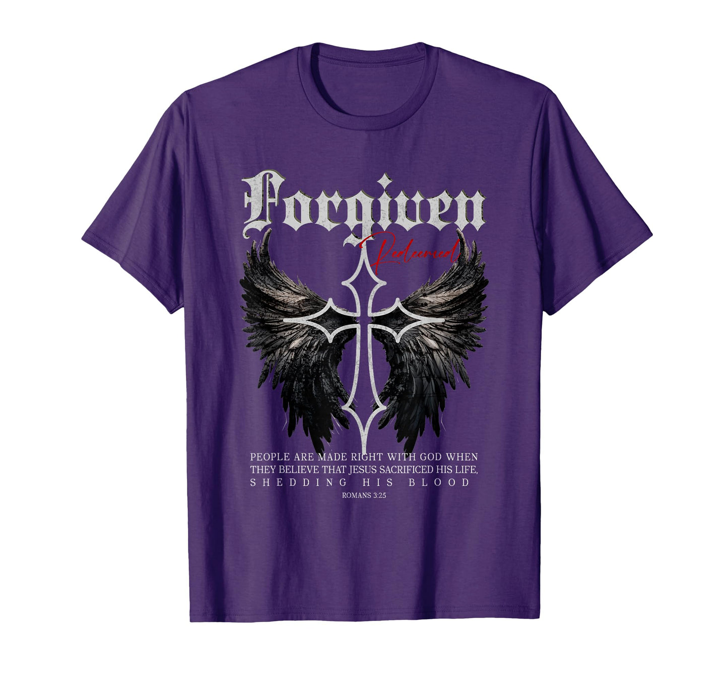 Forgiven Cross Gothic Streetwear Nu Goth Faith Bible Verse T-Shirt