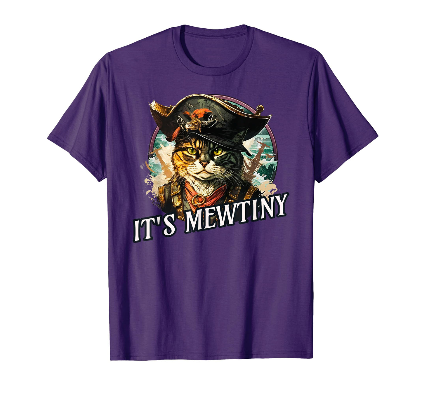 Funny It's Mewtiny Pirate Cat Pun T-Shirt