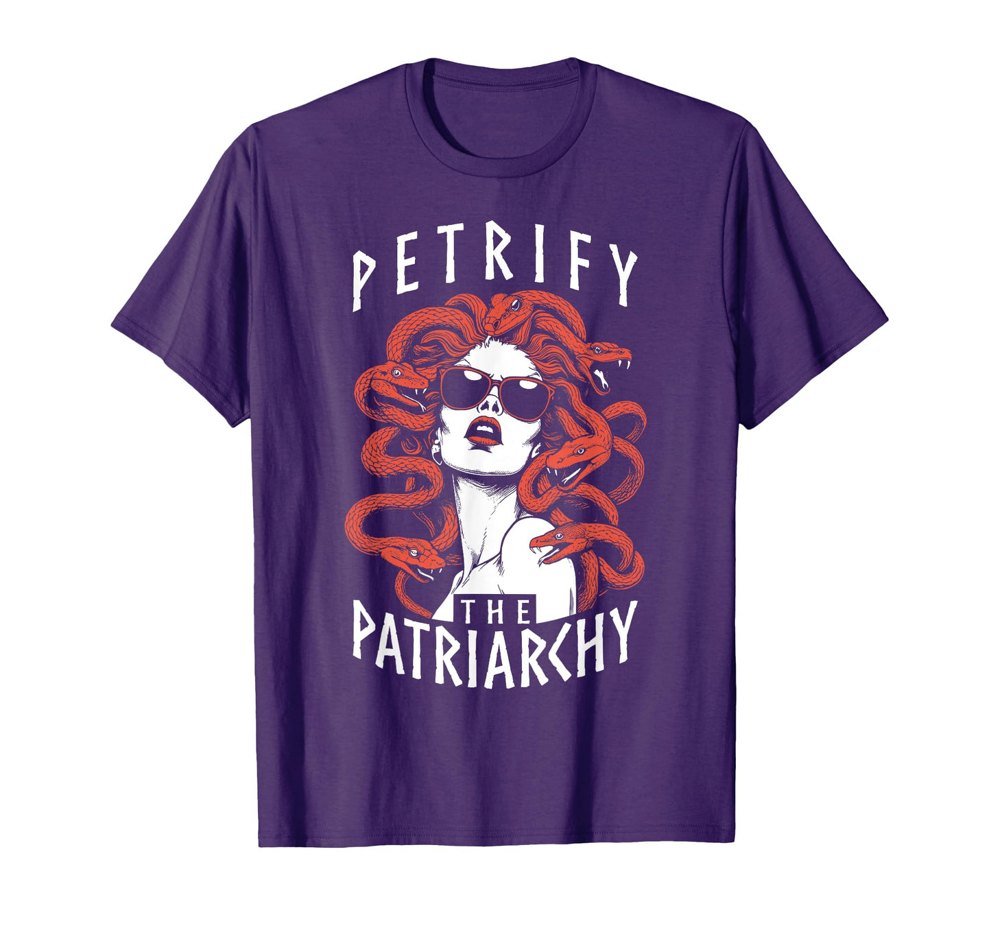 Petrify The Patriarchy Feminist Halloween Goth Medusa Witch T-Shirt