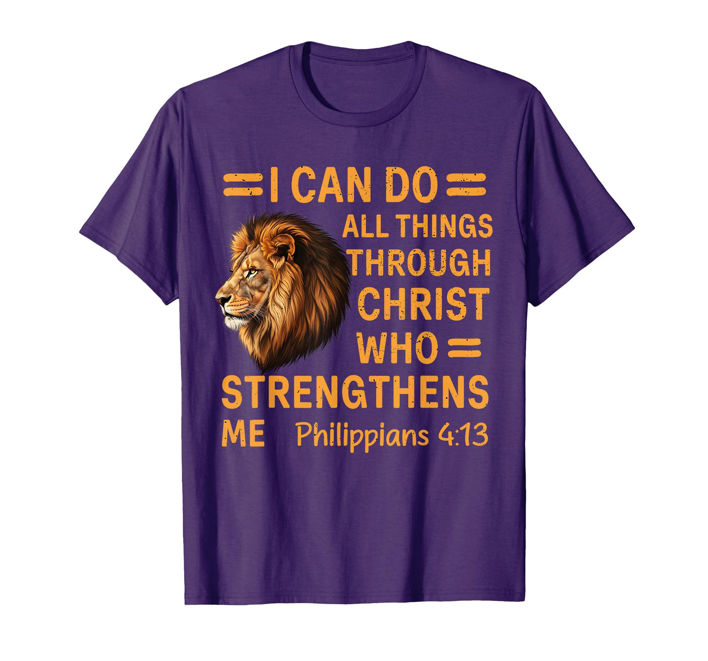 Lion Philippians 4:13 I Can Do All Things Through Christ T-Shirt