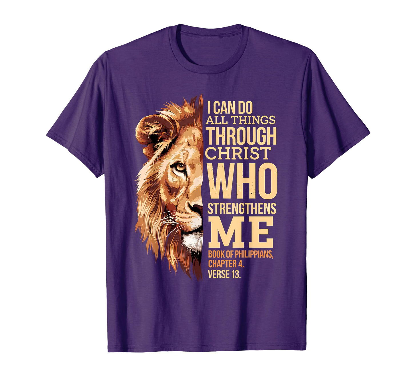 Christian I Can Do All Things Through Christ Lion faith T-Shirt