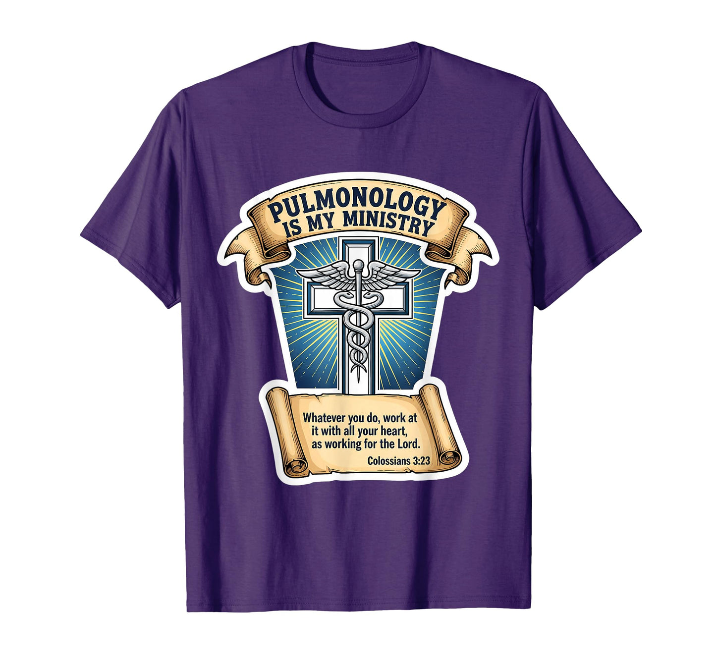 Christian Pulmonologist Pulmonology is My Ministry Doctor T-Shirt
