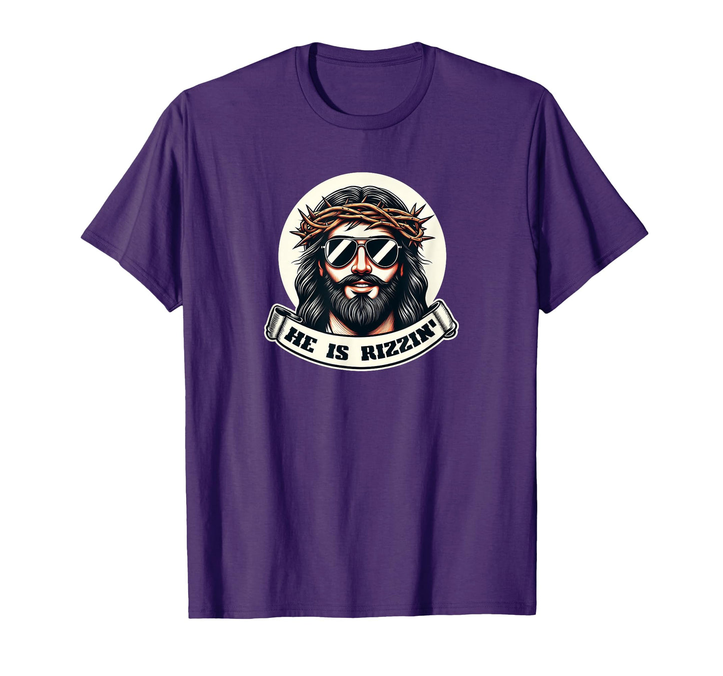 HE IS RIZZIN Funny Jesus Christ Sunglasses Rizz Easter Meme T-Shirt