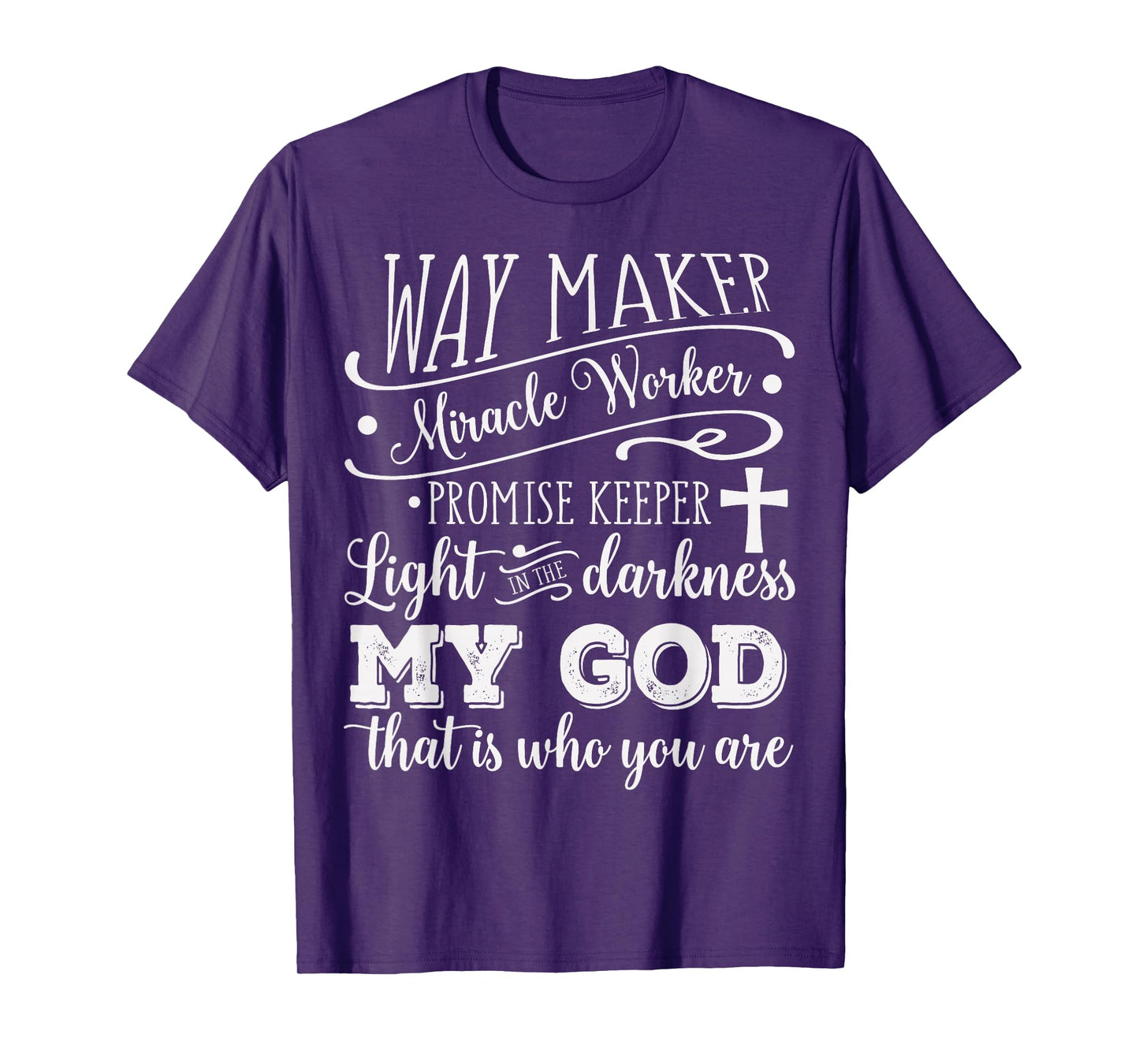 Vintage Way Maker Miracle Worker My God Christian Saying T-Shirt