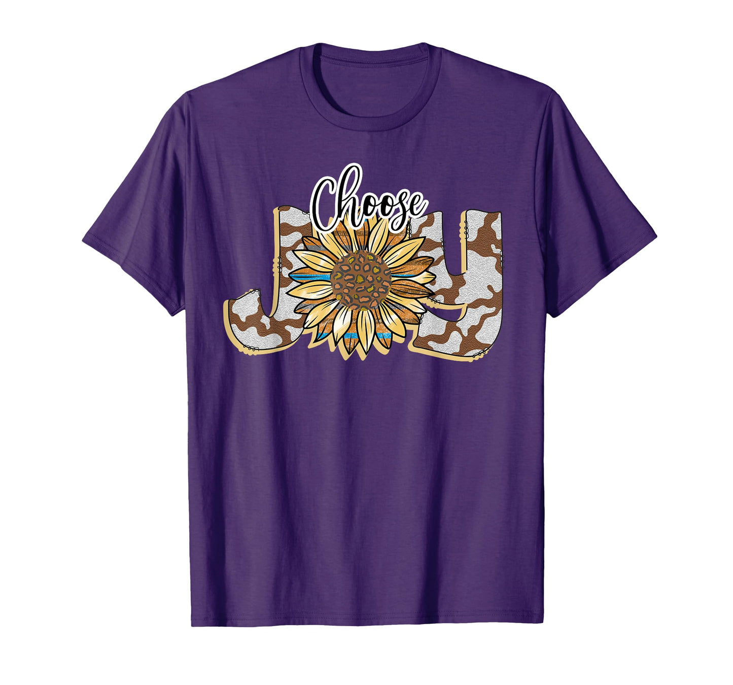 Choose Joy Inspirational Sunflower And Camo Western T-Shirt