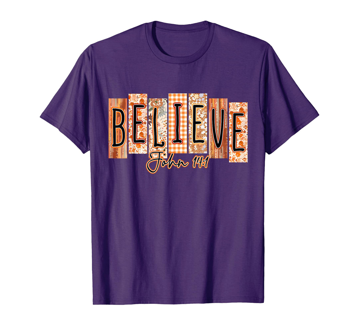 Believe Bible Verse Preppy Fall Christian Pumpkin Spice T-Shirt