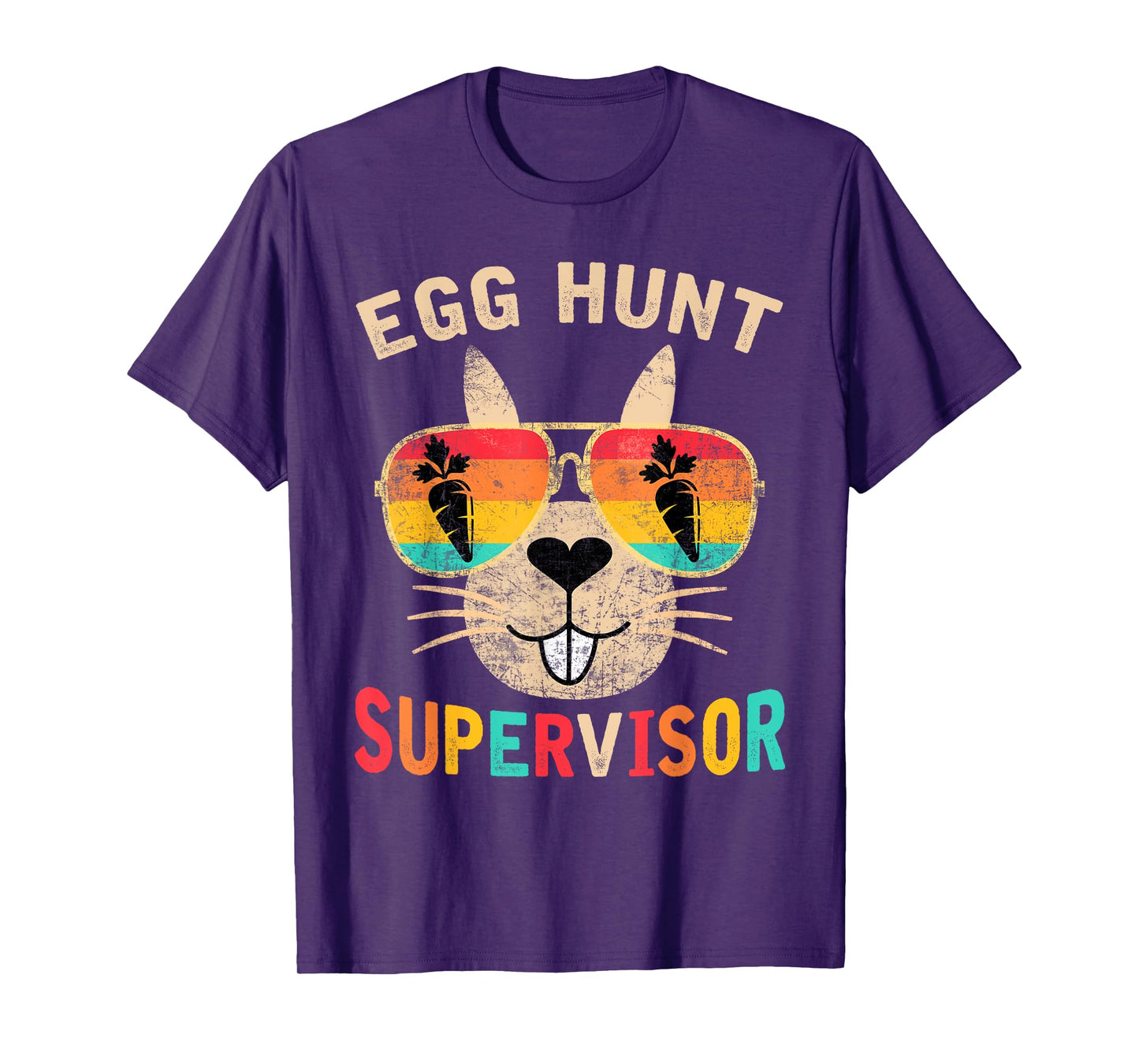 Egg Hunt Supervisor Retro Egg Hunting Party Mom Dad Easter T-Shirt