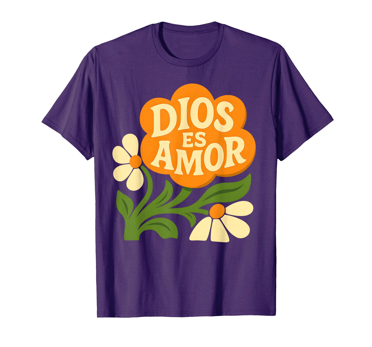 Dios ES Amor Spanish God is Love Christian Boho Faith Flower T-Shirt