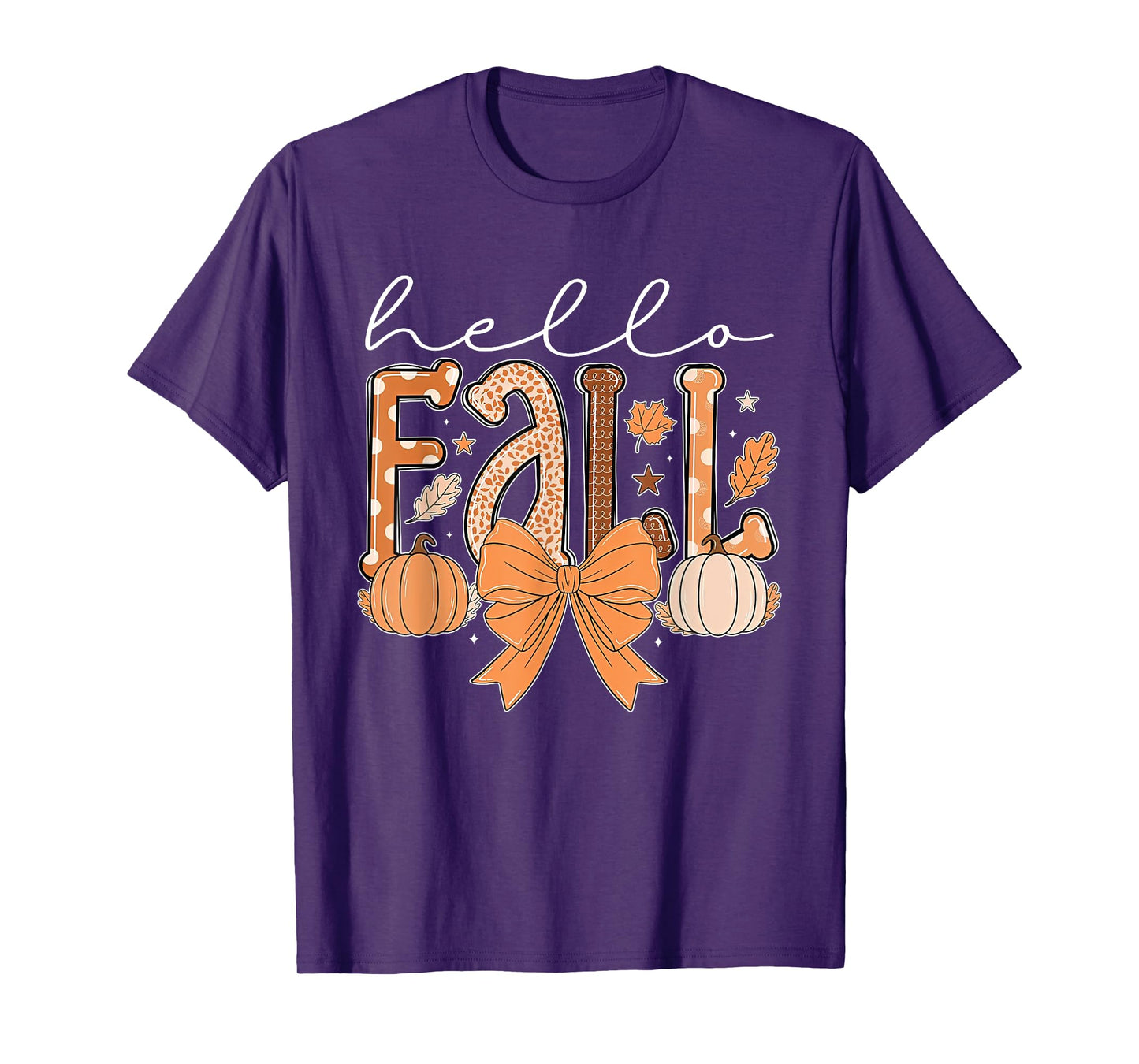 Hello Fall Autumn Vibes Thanksgiving Holiday Men Women Kids T-Shirt