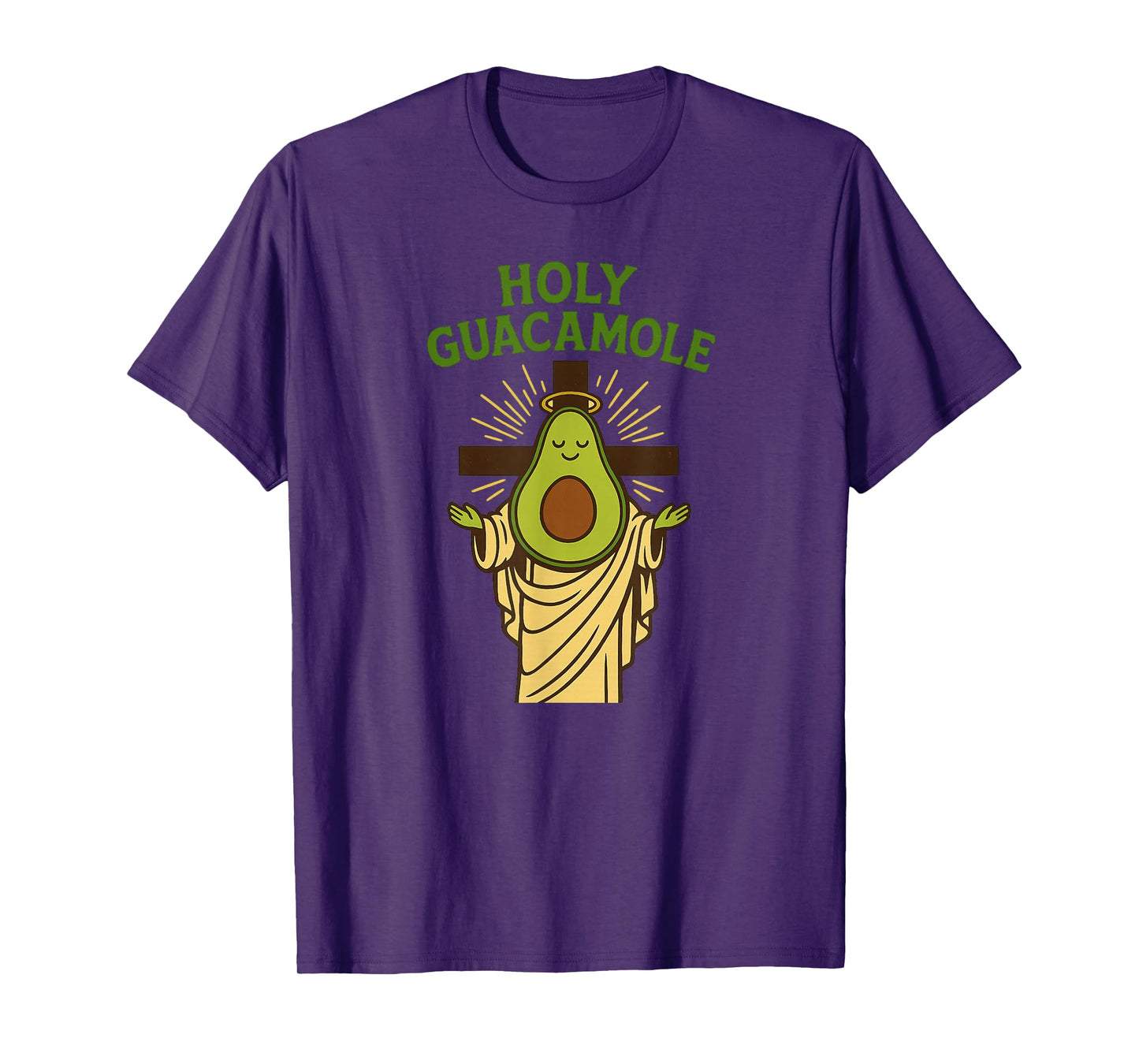 Holy Guacamole Funny Avocado God Design with Cross T-Shirt