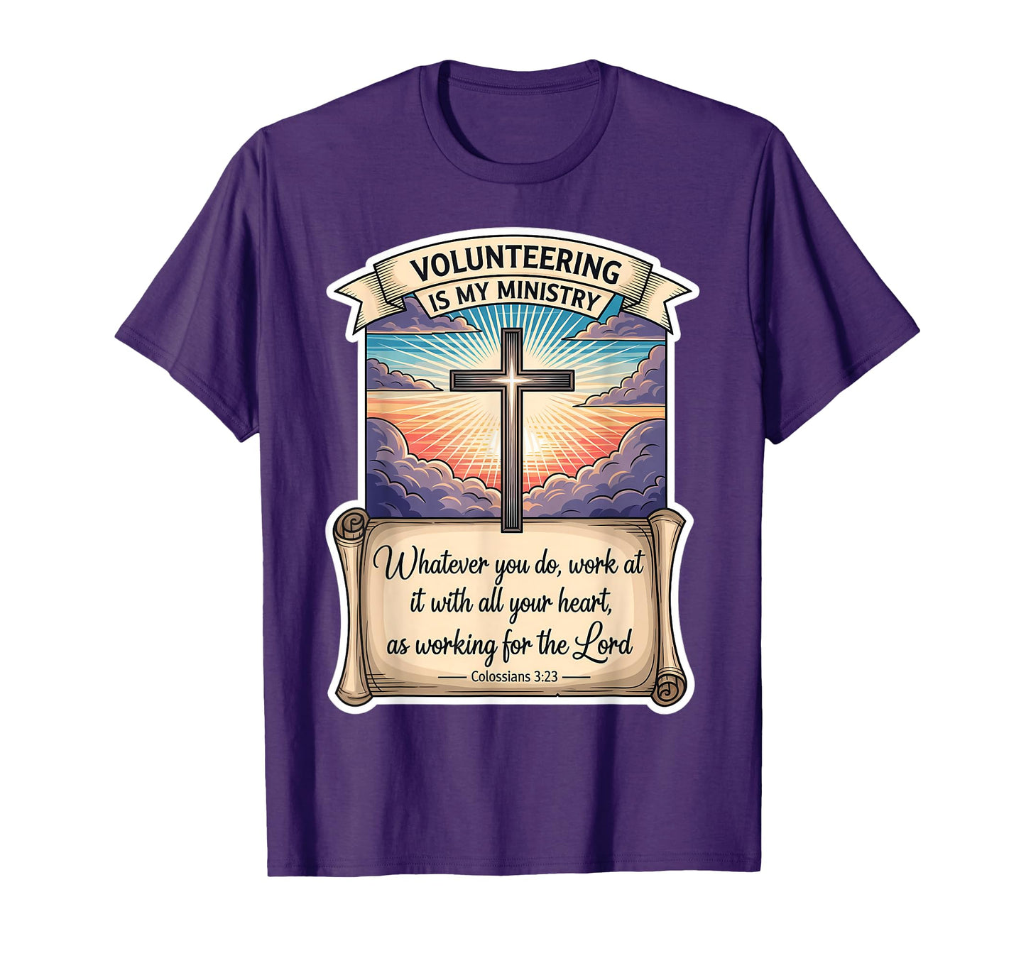 Christian Volunteer Volunteering is My Ministry Jesus Christ T-Shirt
