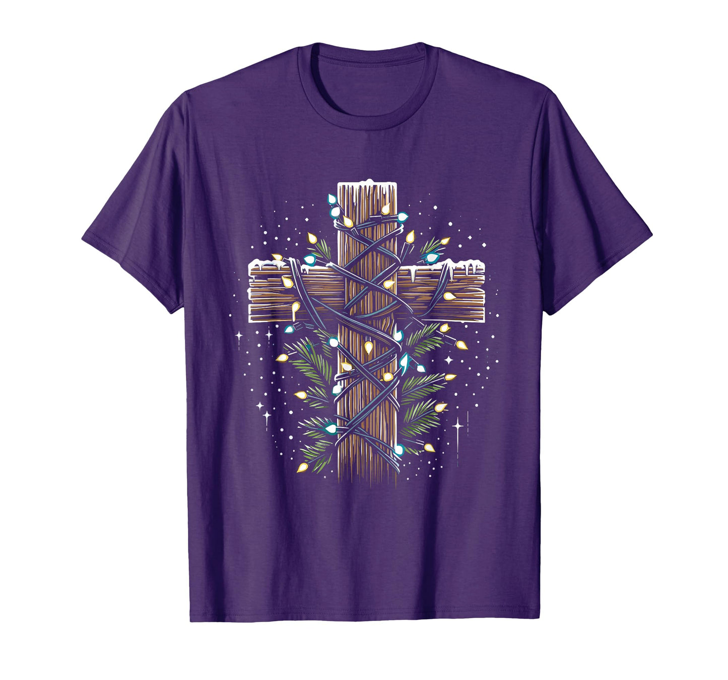 Jesus Cross Crucifix Christmas Lights - Jesus Christ Faith T-Shirt