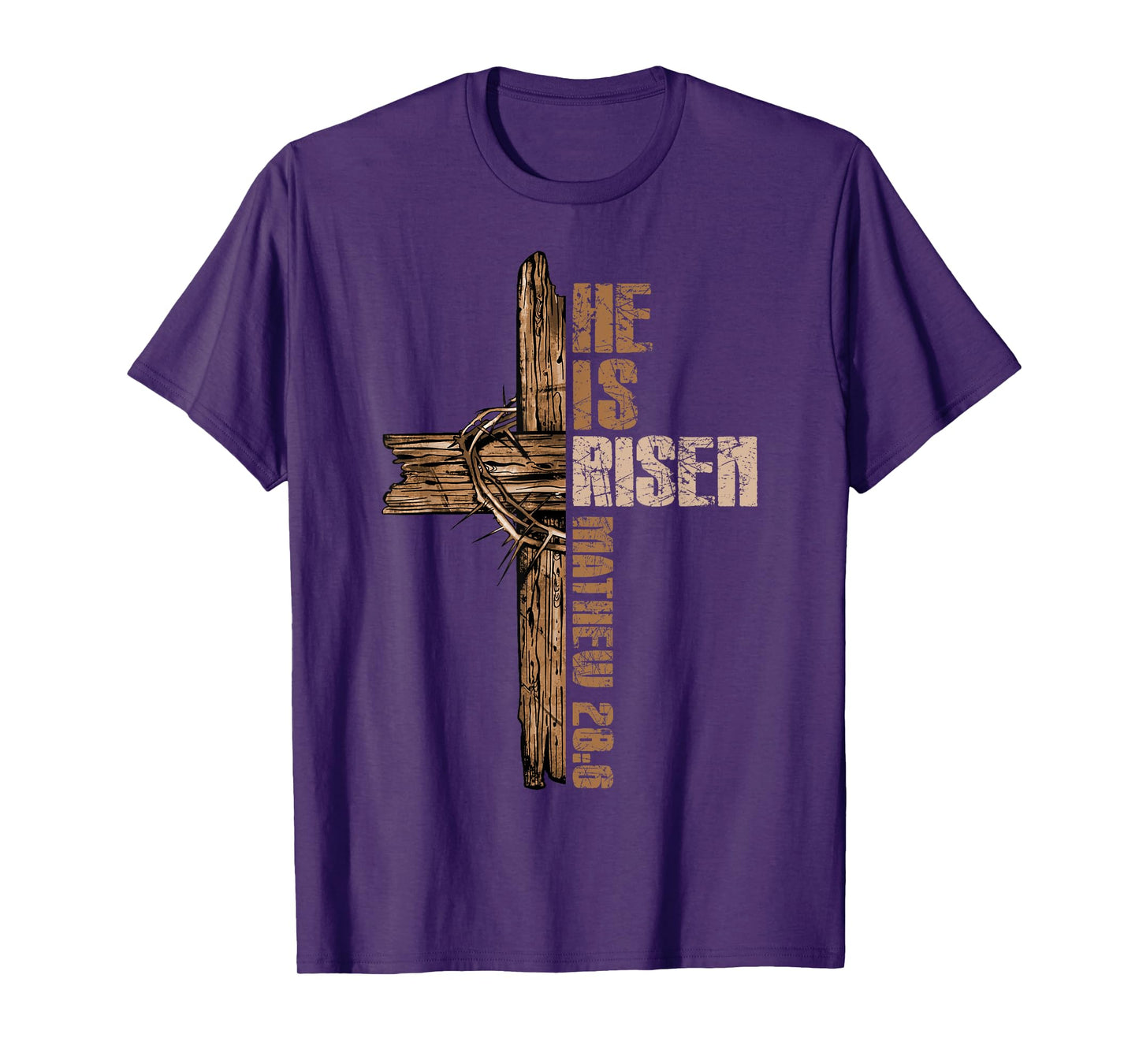 Easter Cross He Is Risen Jesus Christian Happy Easter Men T-Shirt