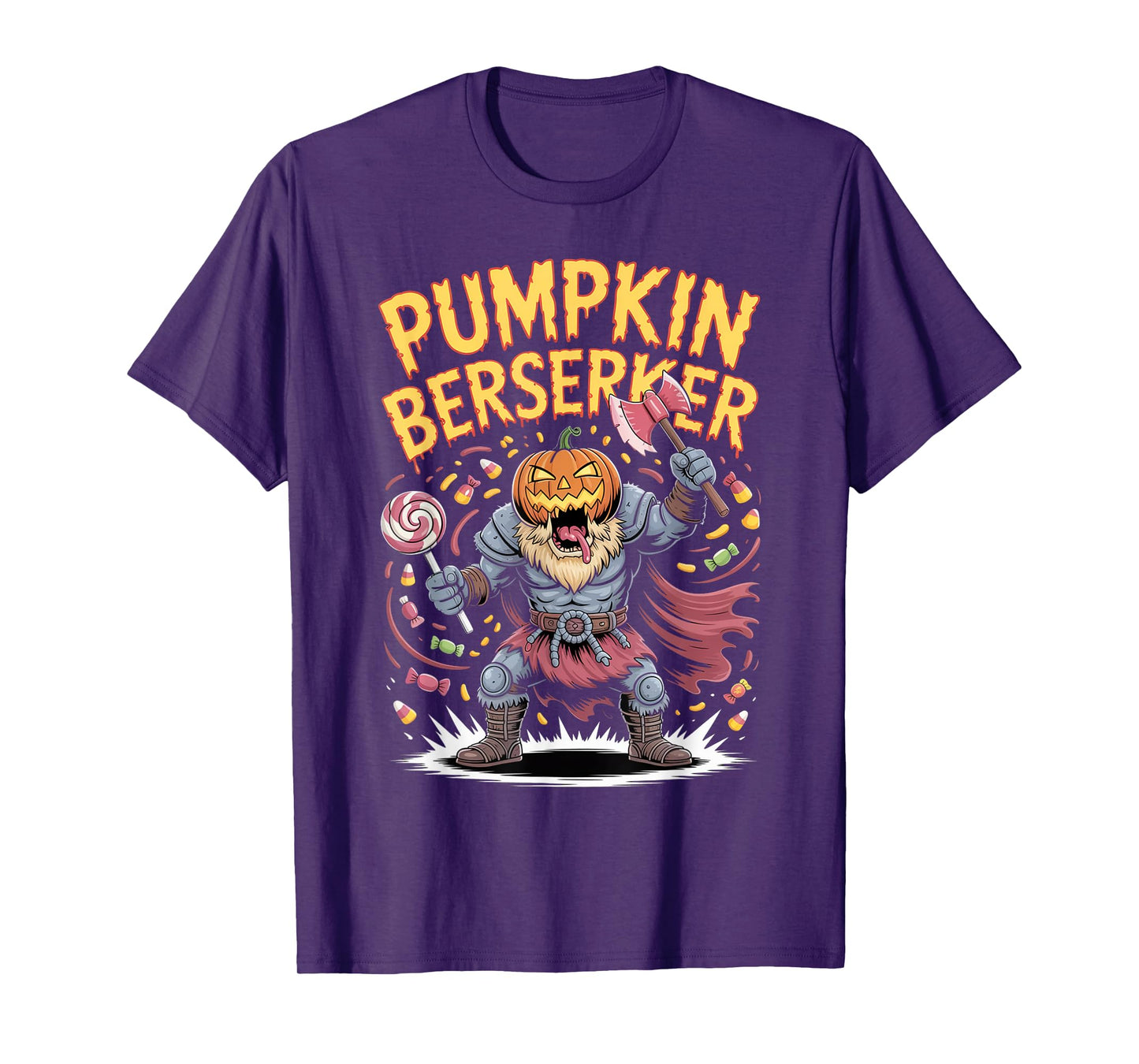 Pumpkin Viking Warrior - Halloween Norse Mythology Berserker T-Shirt