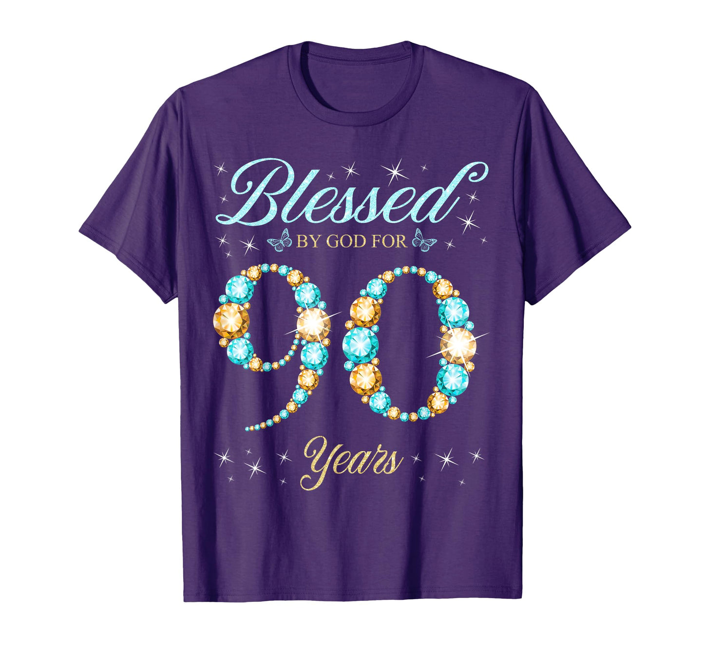 Blessed By God For 90 Years Old 90th Birthday B-Day Party T-Shirt